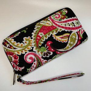 Cotton Quilted Paisley 3/4 Zip Wallet